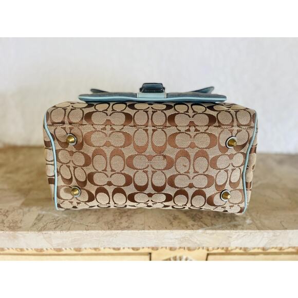 COACH 7064 brown and blue Boston satchel bag - Picture 14 of 14